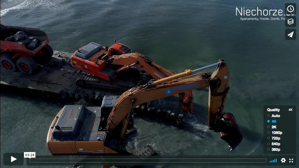 Zobacz jak wyglądała rozbiórka małego molo nad morzemsfilmowane z drona w 4k